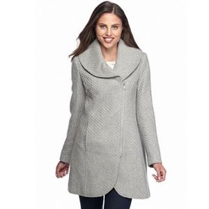 Jessica Simpson Asymmetrical Zip Wool-Blend Coat